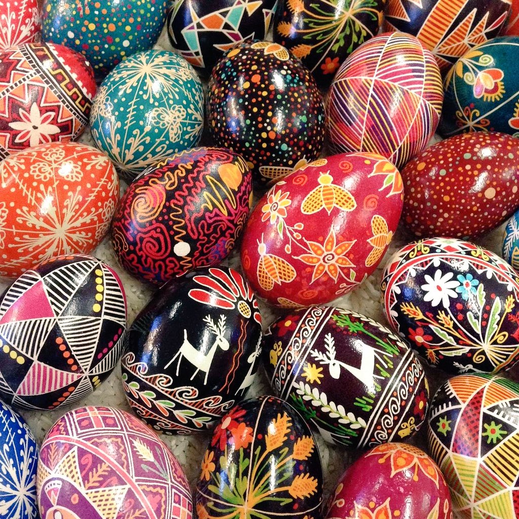 Decorated Pysanky Easter Eggs
