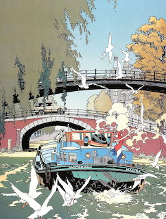 River Boat Under Bridge