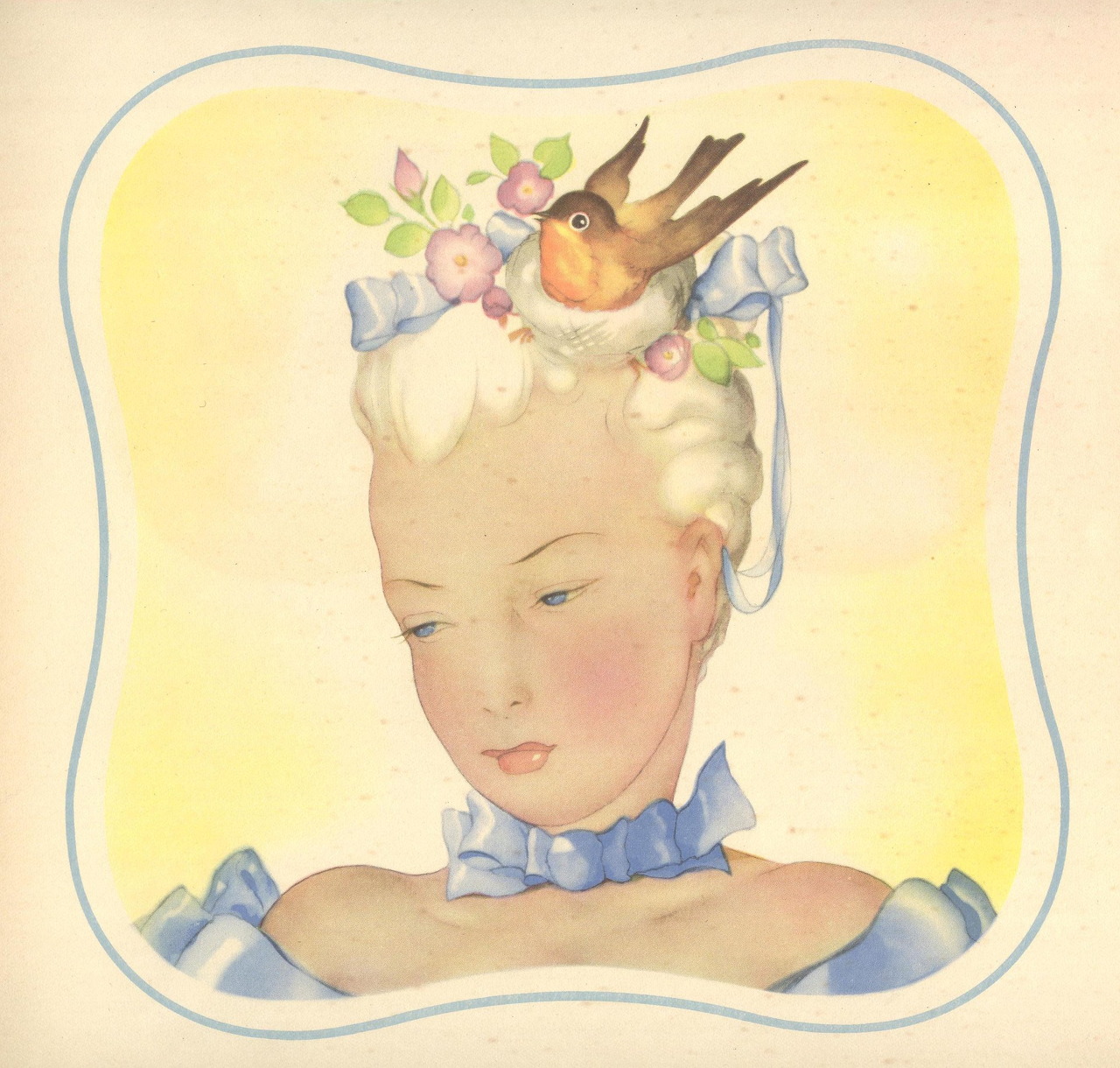 Vintage Woman with Bird