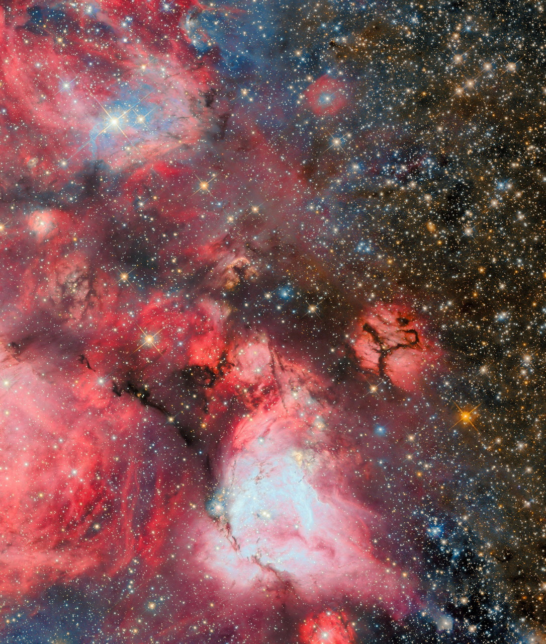 Colorful galaxy with nebula clouds and stars in deep space