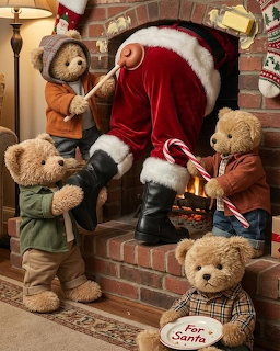 Santa with Teddy Bears