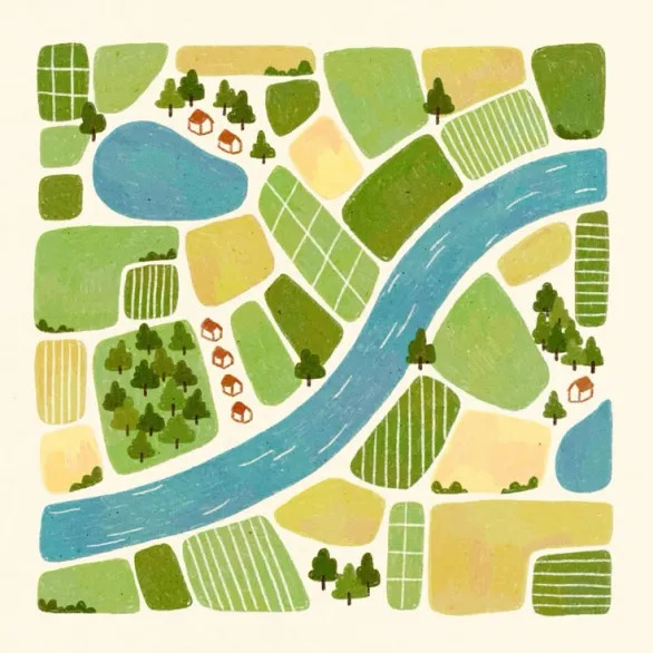Farmland Map Illustration