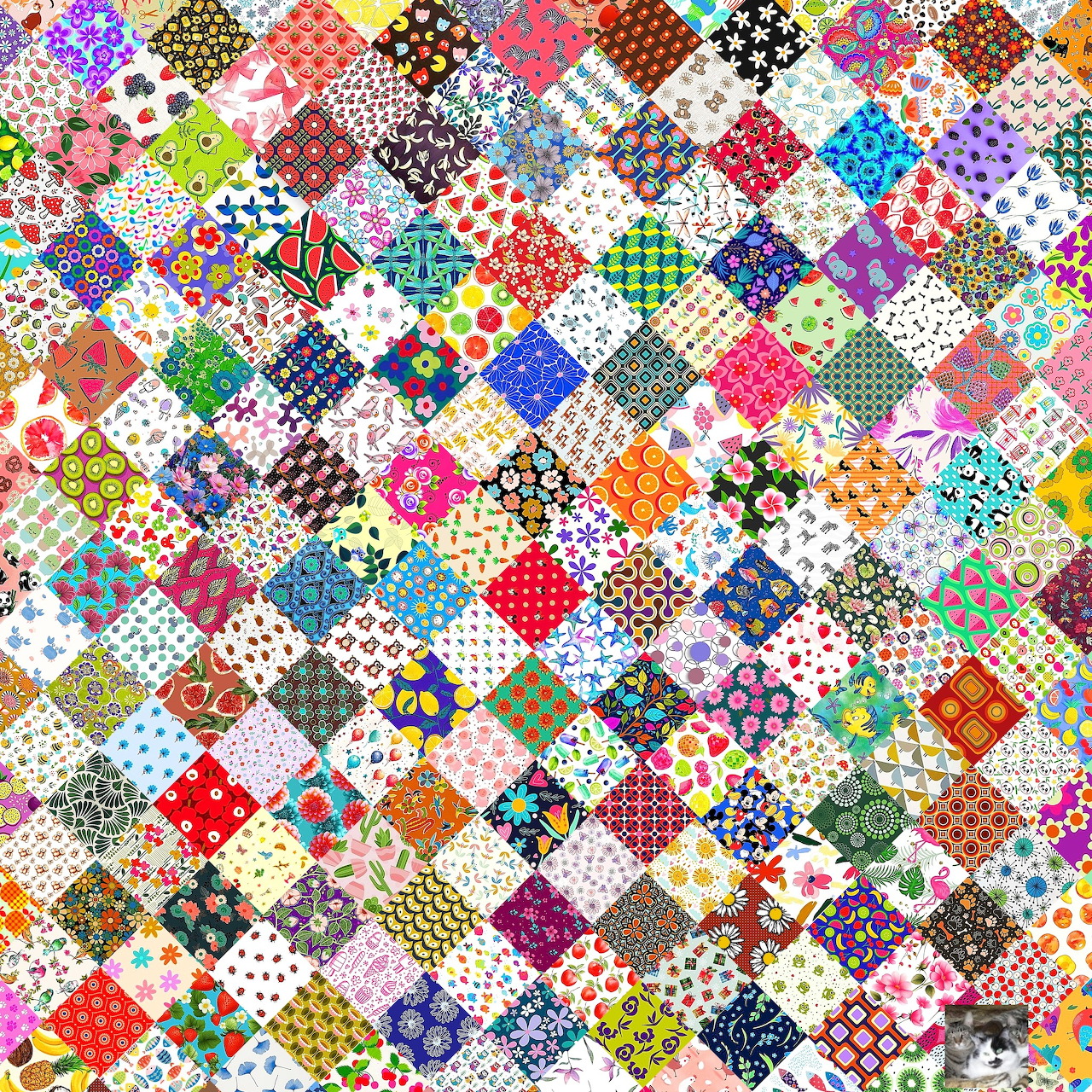 Colorful Patchwork Quilt Pattern