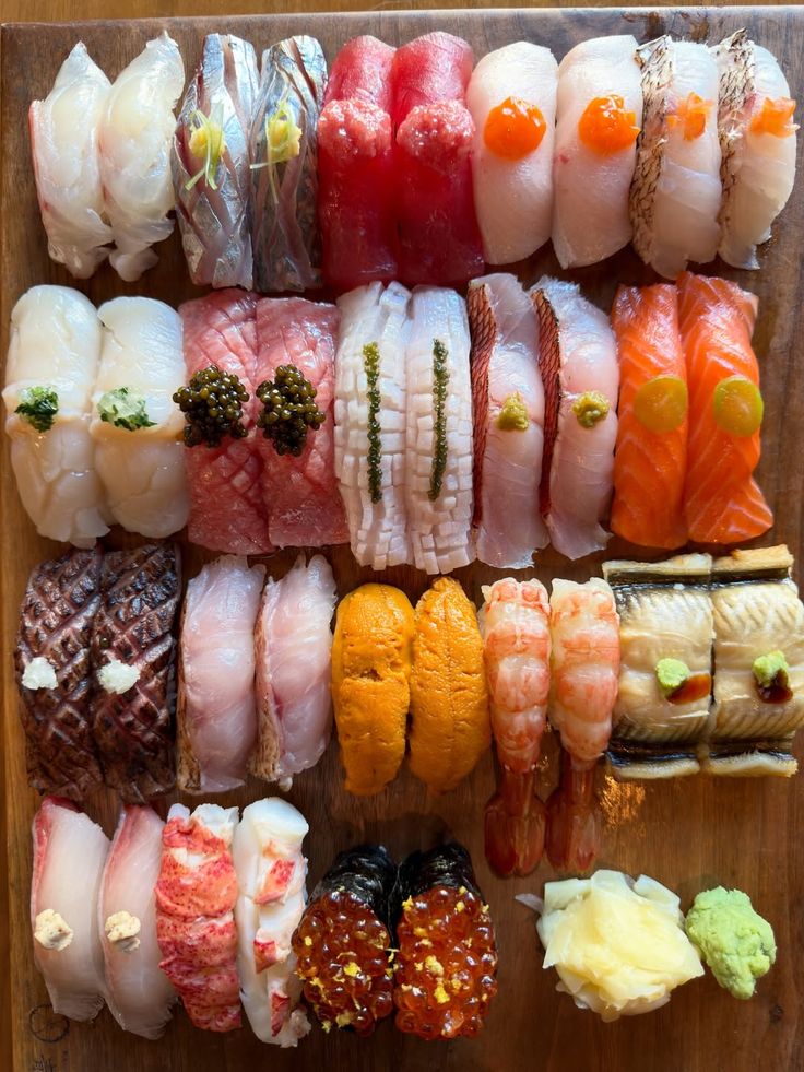 Overhead view of assorted Korean food dishes with rice, kimchi and side dishes