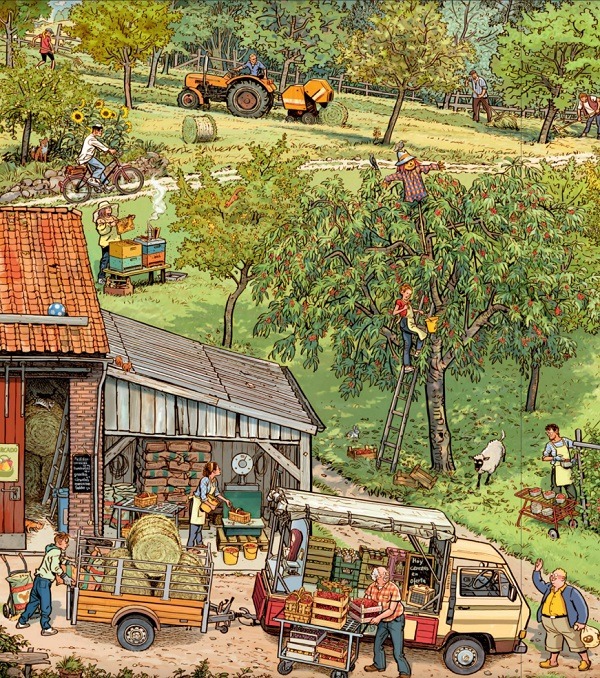 Farm Orchard Scene