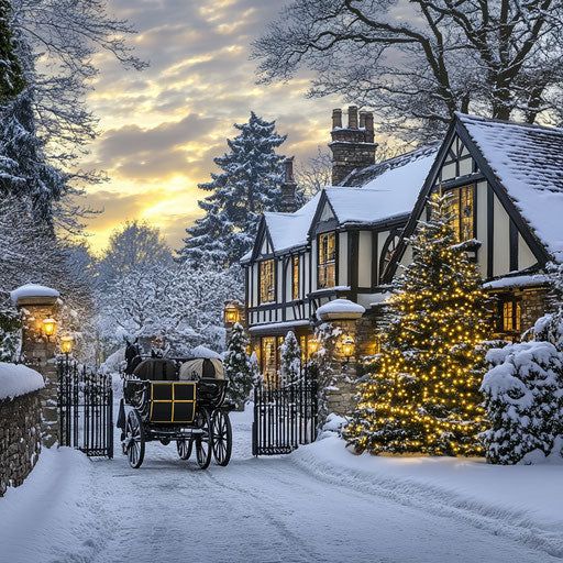 Christmas Tudor Cottage Winter