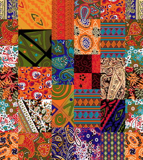 Colorful Ethnic Patchwork Collage