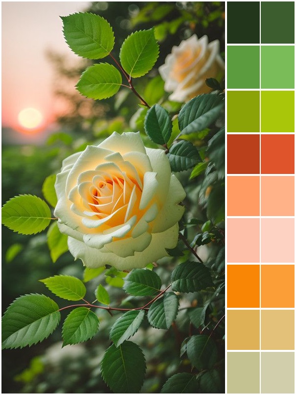 Grid of colorful paint swatches forming a color palette