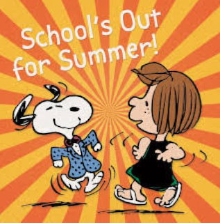 Snoopy and Peppermint Patty walking together on orange and yellow striped background