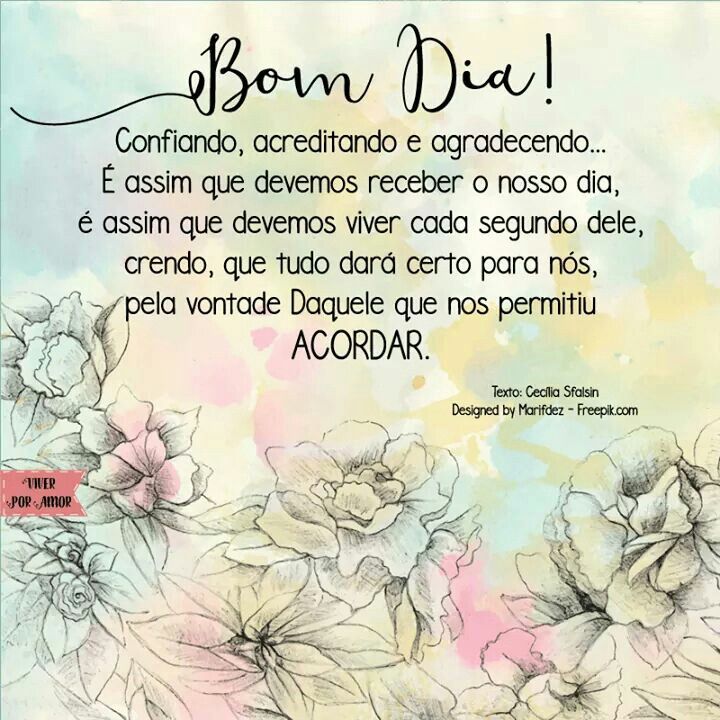 Bom Dia Floral Quote