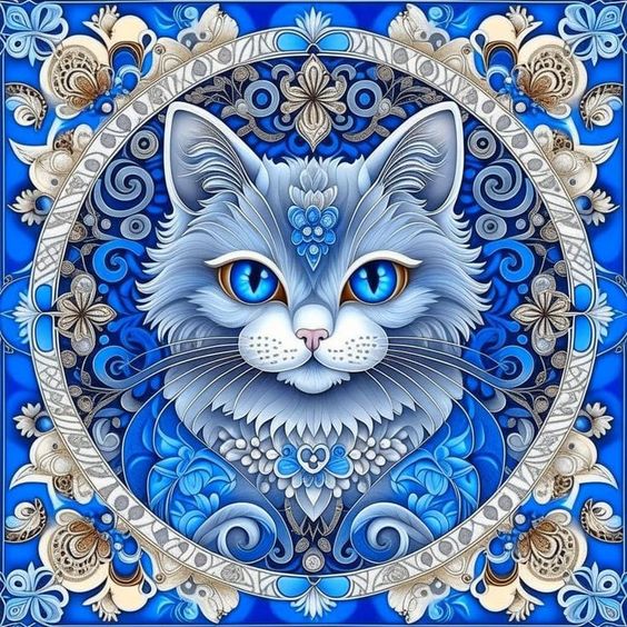 Blue Cat Mandala