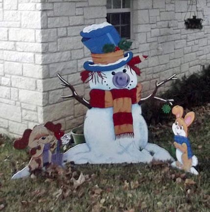 Snowman Yard Art