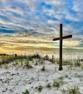 Beach Cross at Sunrise