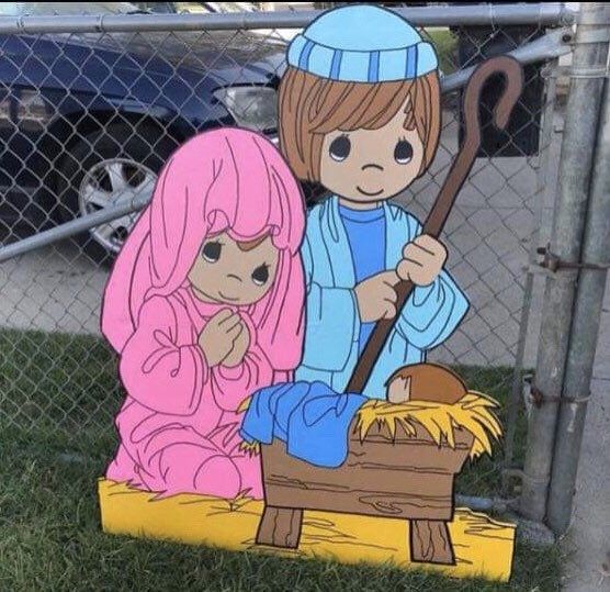 Cartoon Mary and Joseph
