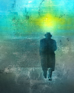 Solitary Figure Abstract Poster