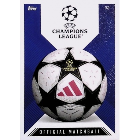 UEFA Champions League official matchball with star pattern and pink triangle detail on trading card