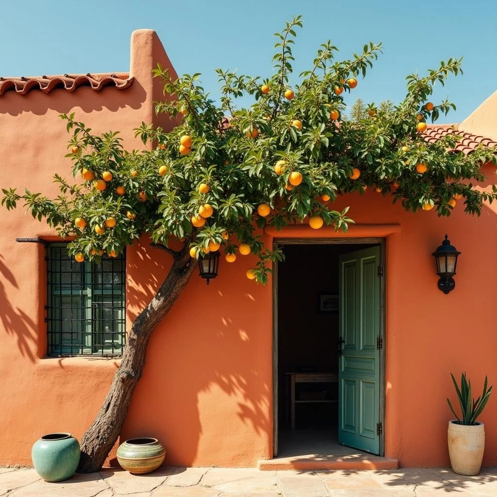 Pueblo House Orange Tree