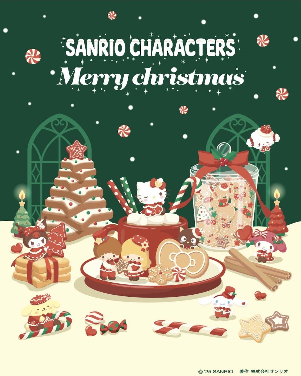Hello Kitty white cat character with red bow illustration