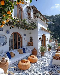 Mediterranean Coastal Villa Terrace