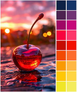 Glass Cherry at Sunset