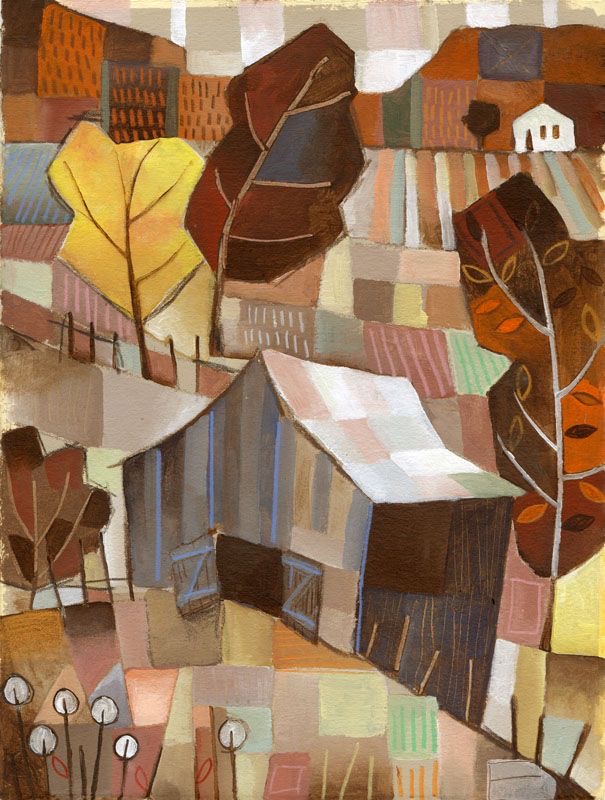 Abstract Village Painting
