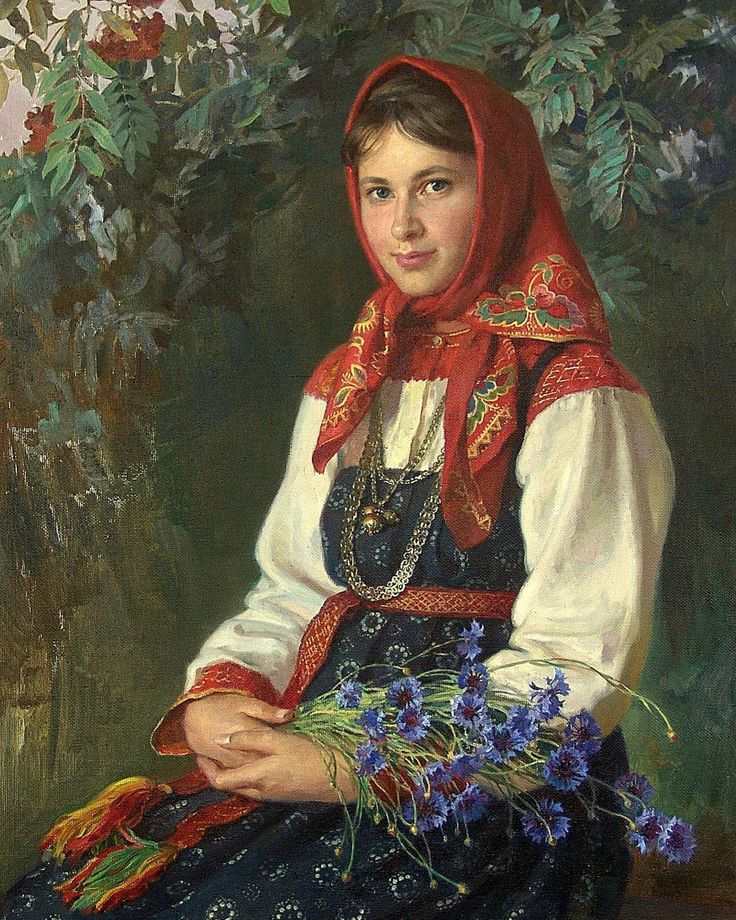 Oleg Borozdin oil painting with figures in a warm, classic Russian realist style.