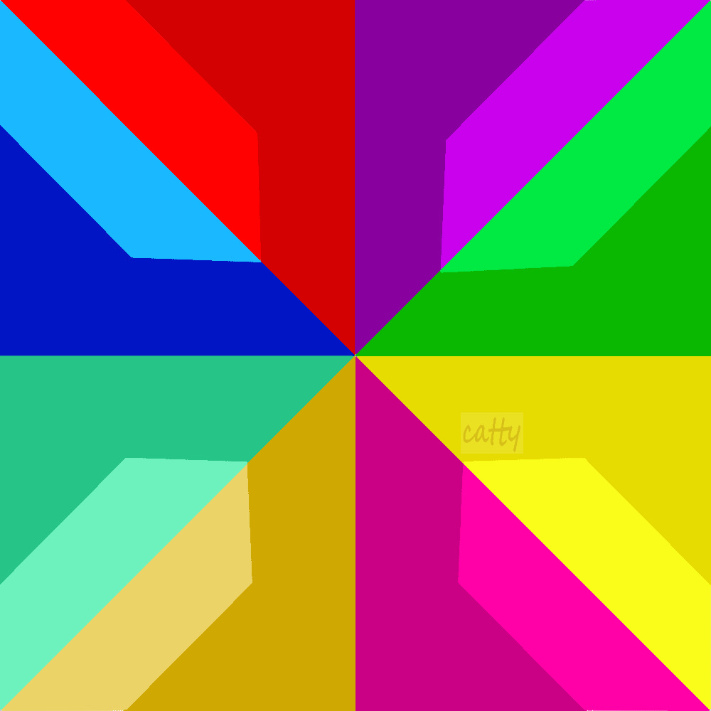 Abstract geometric pattern with colorful rays radiating from center in symmetrical design
