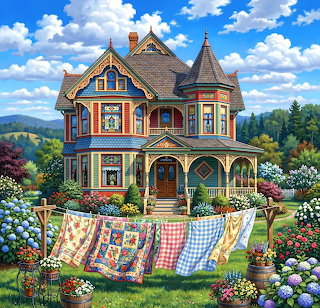 Victorian House with Quilts