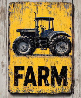 Vintage Farm Tractor Sign