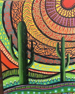 Cactus Desert Mandala Art