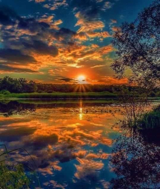 Sunset Lake Reflection