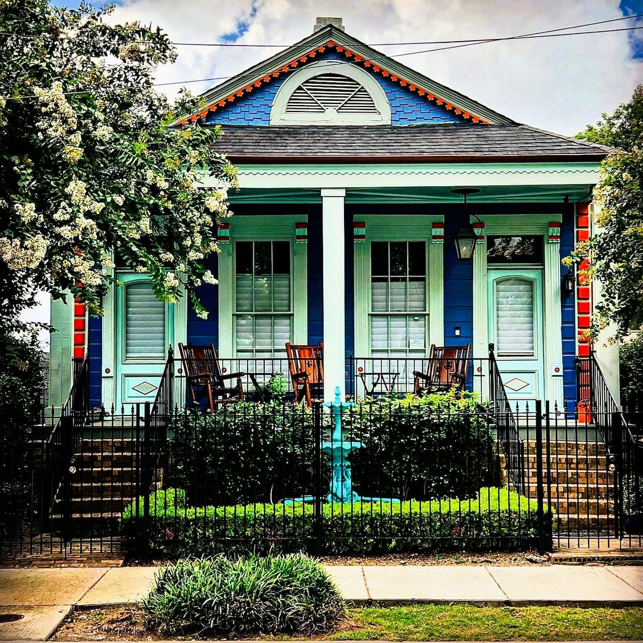 Turquoise Victorian Cottage House