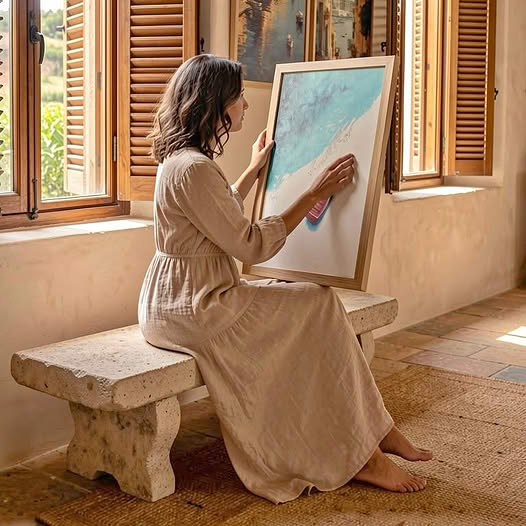 Woman Painting Canvas