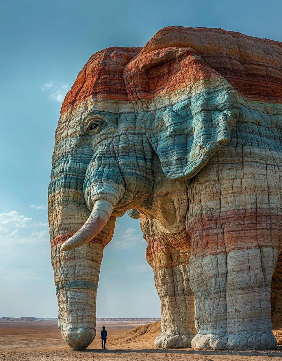 Stone Elephant Sculpture Desert