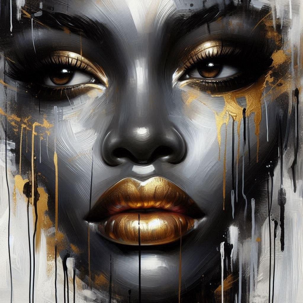Metallic Woman Portrait