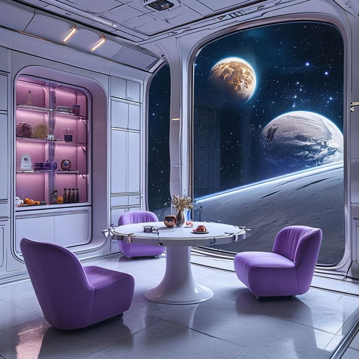 Futuristic Space Lounge