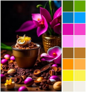 Coffee and Orchid Still Life