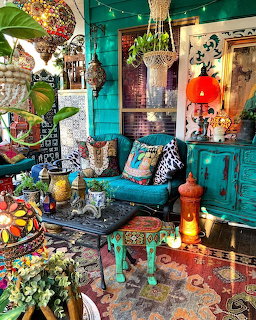 Bohemian Eclectic Porch Decor