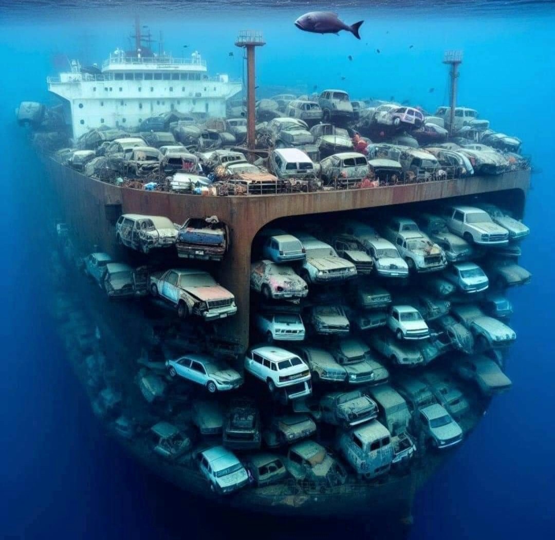 Underwater Car Wreck Reef