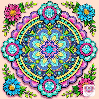 Colorful Floral Mandala Design