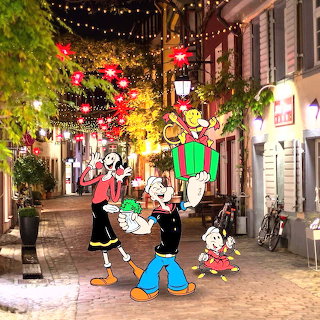 Popeye Christmas Street Scene