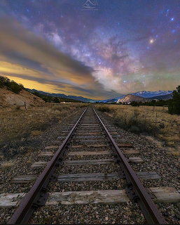 Railroad Under Milky Way