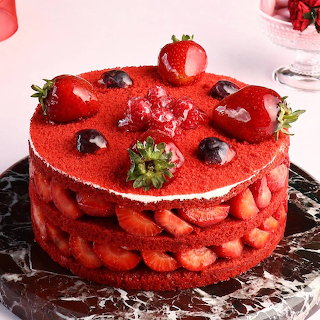 Red Strawberry Cake