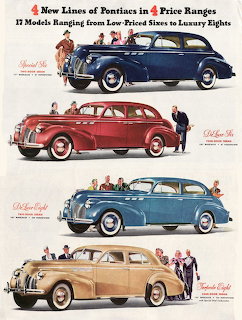 Vintage Pontiac Cars Advertisement
