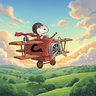 Snoopy in Biplane