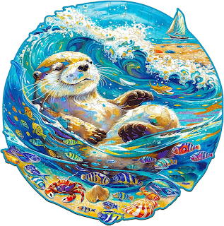Sea Otter in Ocean Waves
