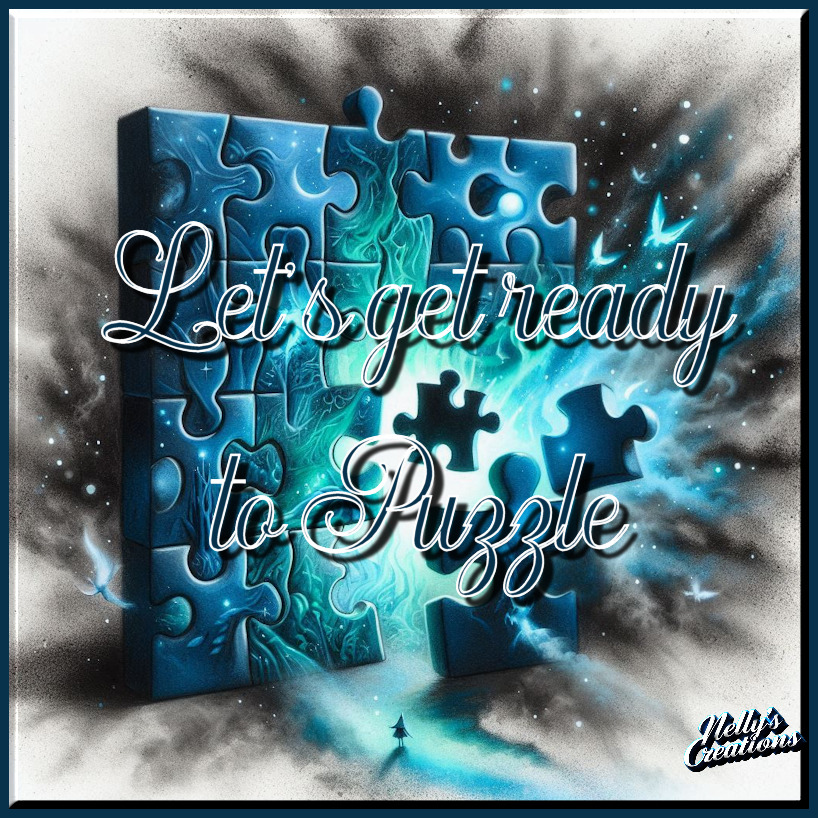Blue Jigsaw Puzzle Meta Art