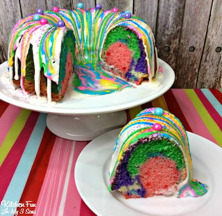 Rainbow Marble Bundt Cake