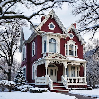 Victorian House in Snow