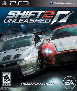 Need for Speed Shift 2 Unleashed PS3 game cover with two racing cars at night